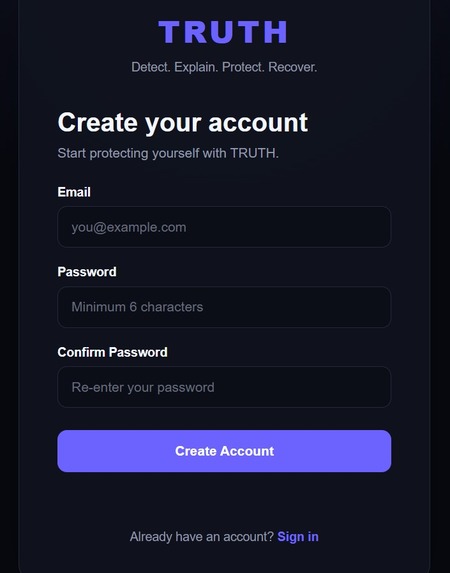 TRUTH — AI-Powered Scam Detection & Response System – screenshot 1