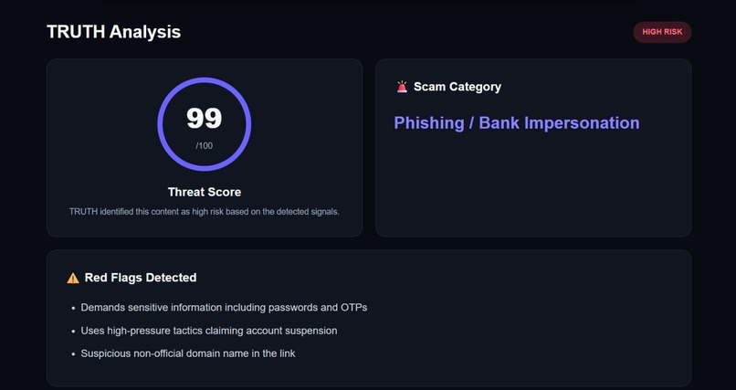 TRUTH — AI-Powered Scam Detection & Response System – screenshot 7