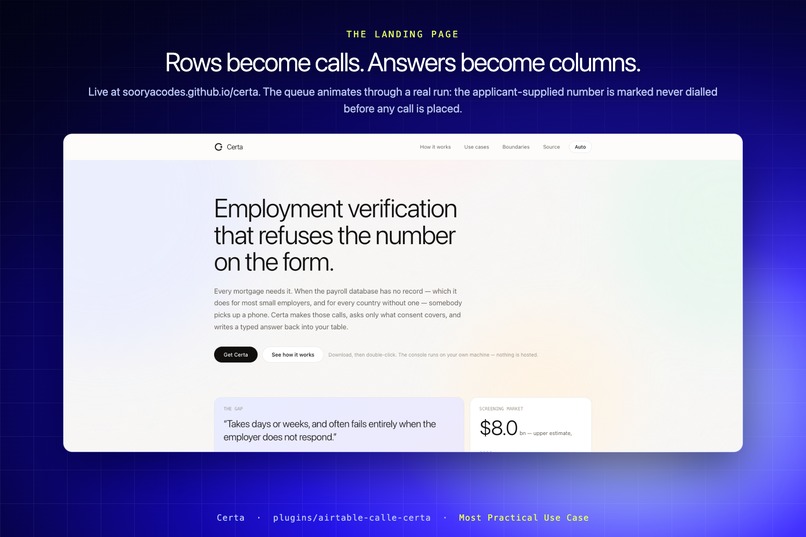 Certa: Employment Verification That Refuses the Form – screenshot 5