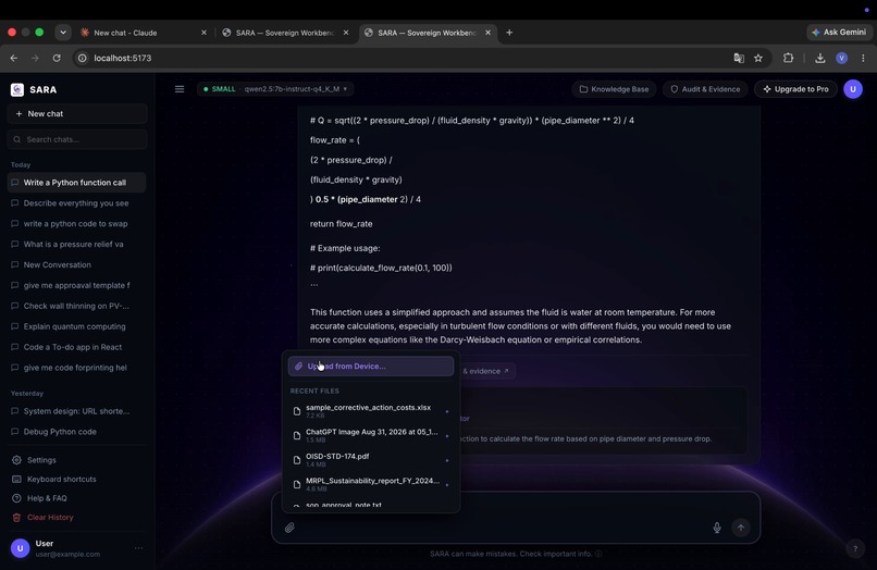 SARA Sovereign AI Workbench – screenshot 4