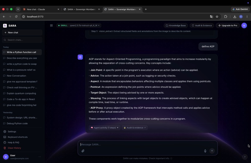 SARA Sovereign AI Workbench – screenshot 5