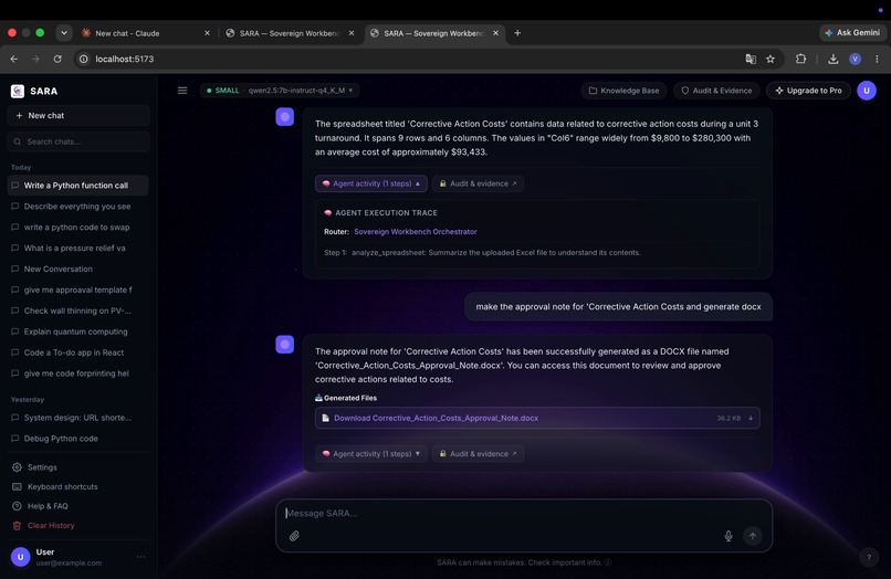 SARA Sovereign AI Workbench – screenshot 8