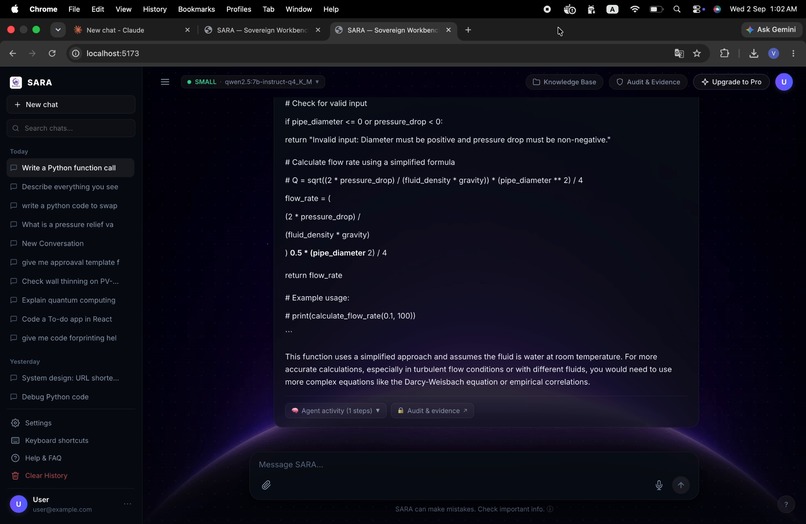 SARA Sovereign AI Workbench – screenshot 9
