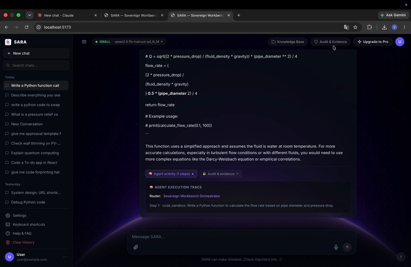 SARA Sovereign AI Workbench – screenshot 11