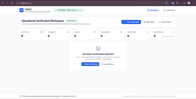 TRACE — Automated Real-World Verification for Supply Chains – screenshot 1