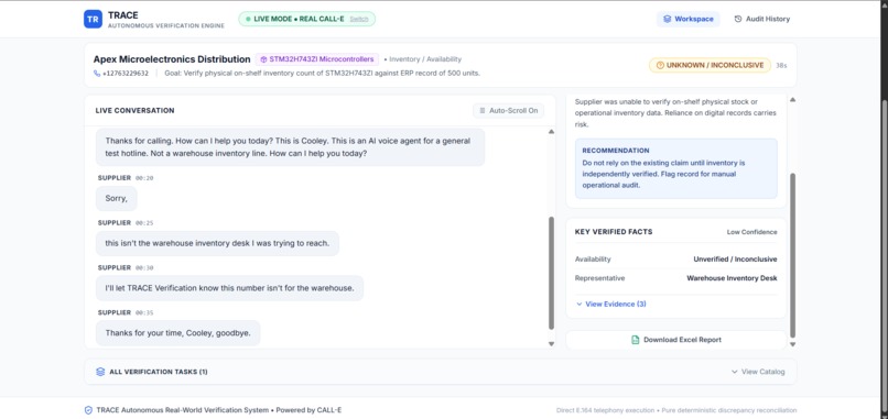 TRACE — Automated Real-World Verification for Supply Chains – screenshot 5