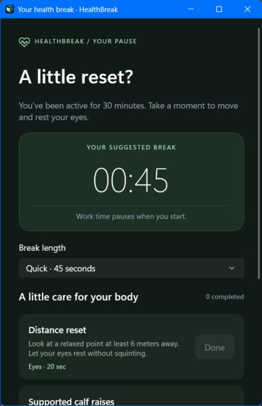 HealthBreak – screenshot 2