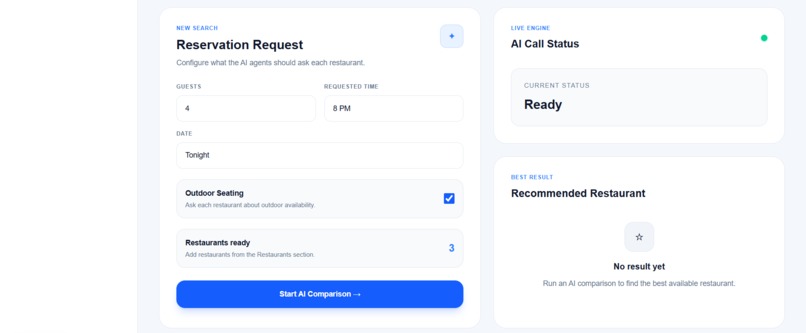 CallForge AI — Restaurant Reservation Agent – screenshot 1