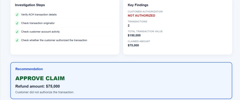 ClaimInvestigator: AI Transaction Dispute Investigator – screenshot 4