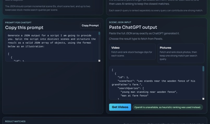 ScriptToClips – screenshot 2