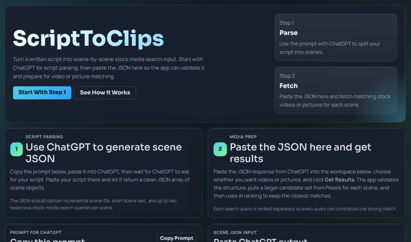 ScriptToClips – screenshot 1
