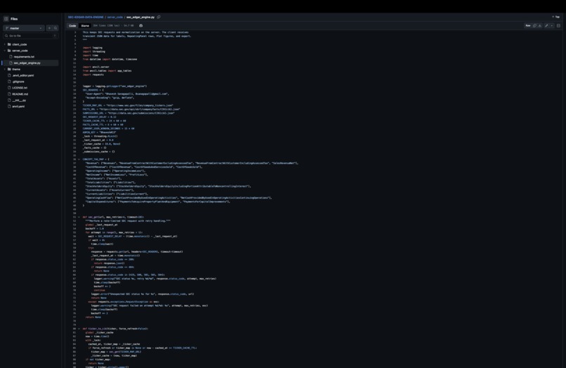 SEC EDGAR Fundamental Data Engine – screenshot 3