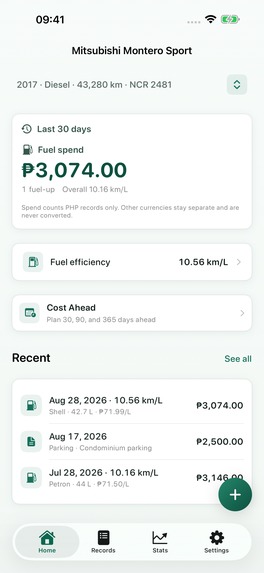 Fillo: Car Expense Tracker – screenshot 1