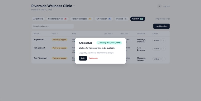 Patient Follow-up Tracker – screenshot 6