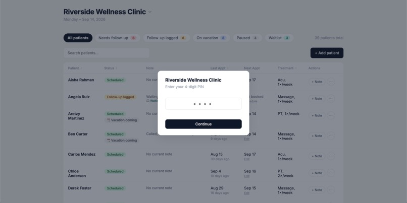 Patient Follow-up Tracker – screenshot 3