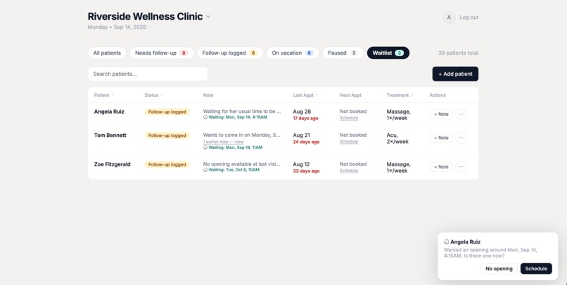 Patient Follow-up Tracker – screenshot 5