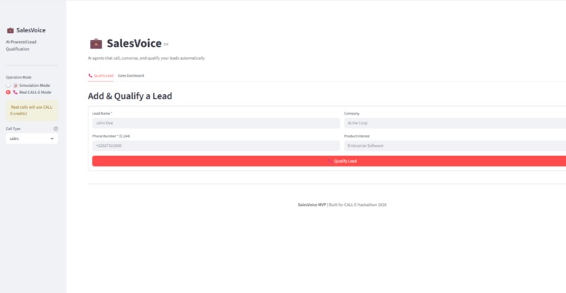 SalesVoice - AI Lead Qualifier – screenshot 1
