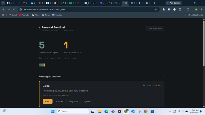 renewal-sentinel – screenshot 1