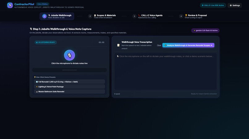 ContractorPilot — Autonomous Voice Copilot for Contractors – screenshot 1