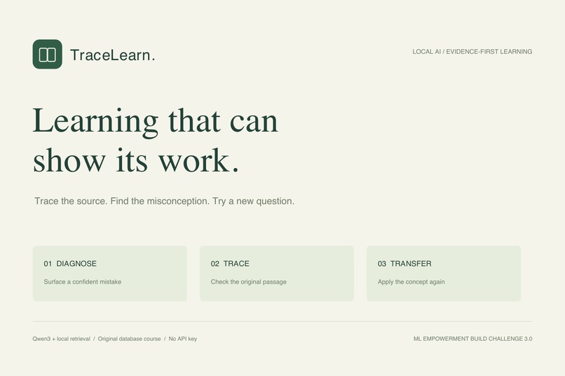 TraceLearn: Learning That Can Show Its Work – screenshot 2