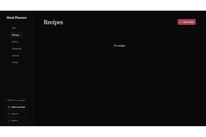the meal planner v2 – screenshot 2