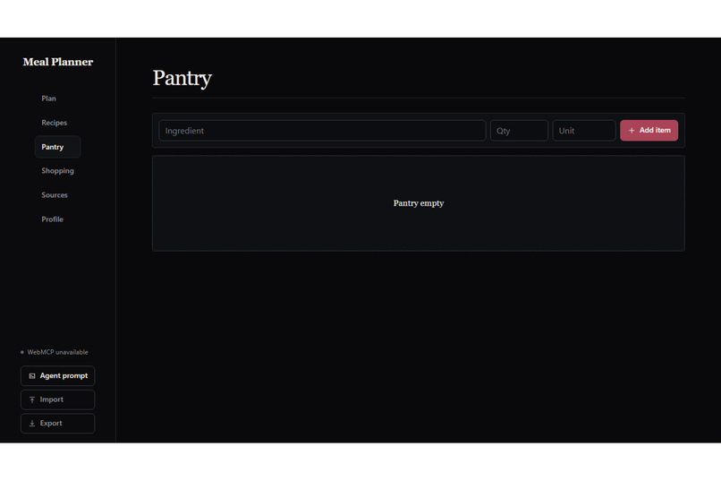 the meal planner v2 – screenshot 3