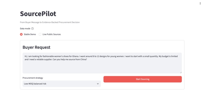 SourcePilot — Evidence-Backed AI Sourcing Agent – screenshot 1