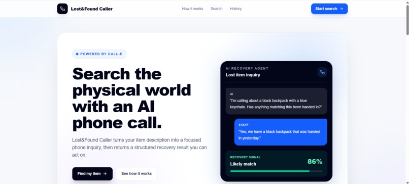 Lost & Found Caller — CALL-E – screenshot 1