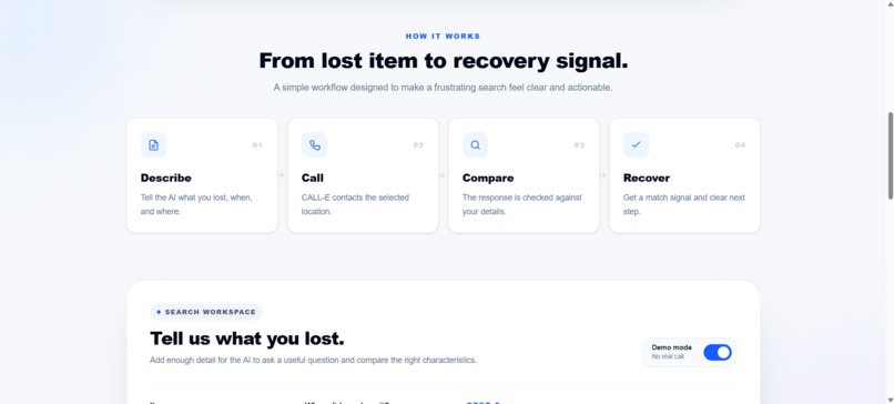 Lost & Found Caller — CALL-E – screenshot 2