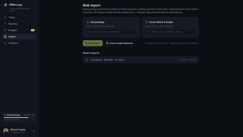 OfferLoop - a sales CRM for your job search – screenshot 1