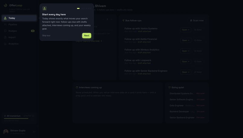 OfferLoop - a sales CRM for your job search – screenshot 2