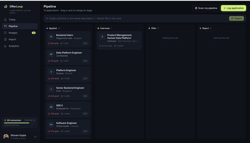 OfferLoop - a sales CRM for your job search – screenshot 6