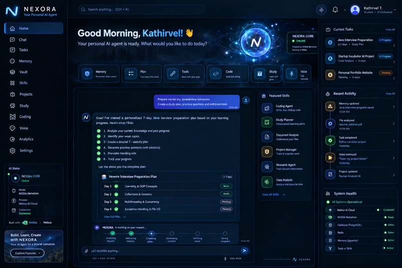 NEXORA — Personal AI Agent – screenshot 1