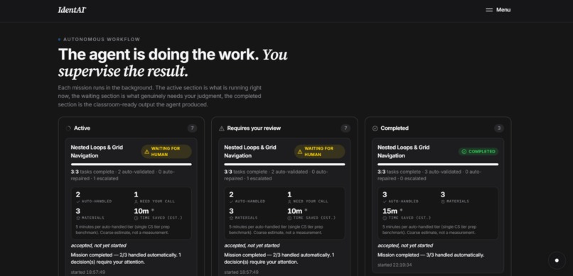 IdentAI: Autonomous Background Learning Ops Agent – screenshot 2