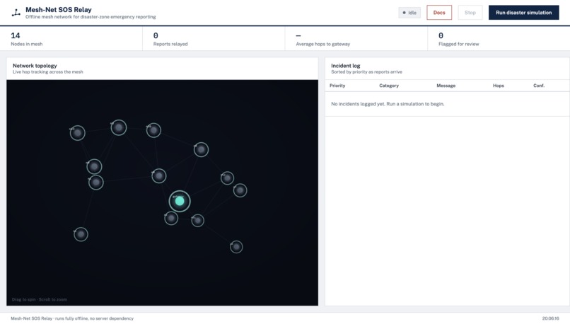 Mesh-Net SOS Relay System – screenshot 1