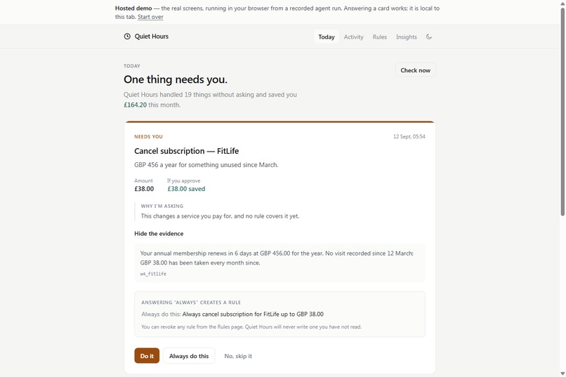 Quiet Hours – screenshot 3