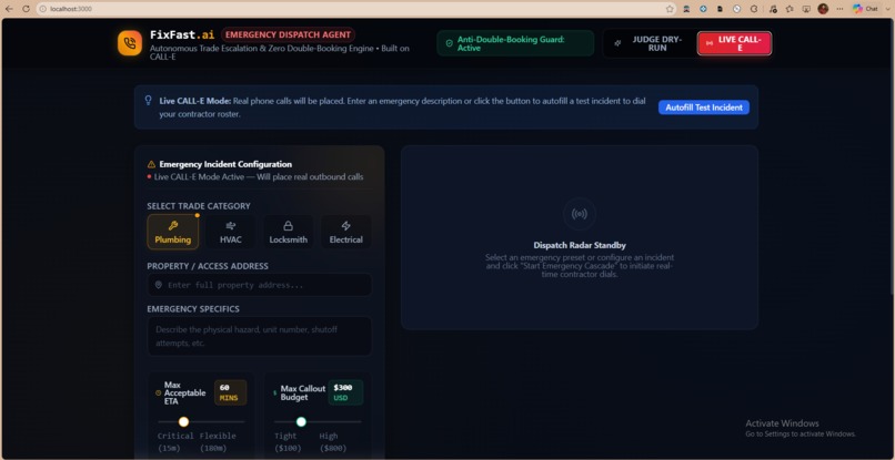 FixFast: Autonomous emergency contractor dispatch agent. – screenshot 2