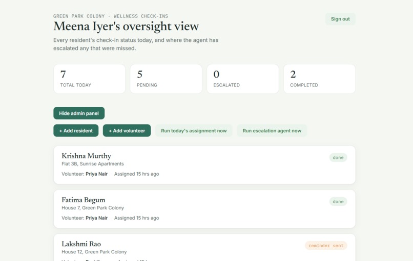 Neighborhood Safety Check-In Agent – screenshot 1