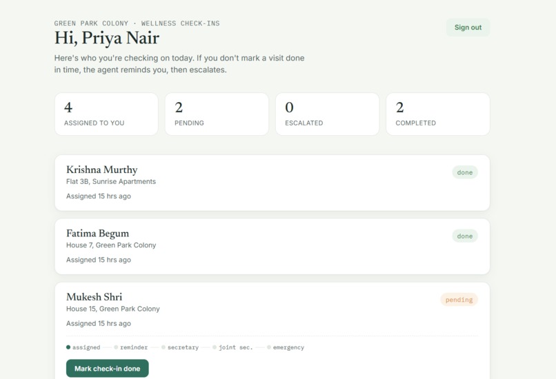 Neighborhood Safety Check-In Agent – screenshot 2