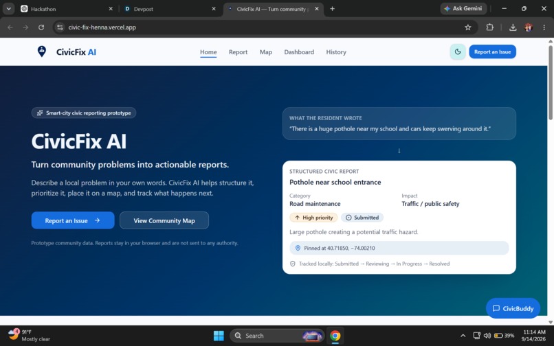 CivicFix AI – screenshot 1
