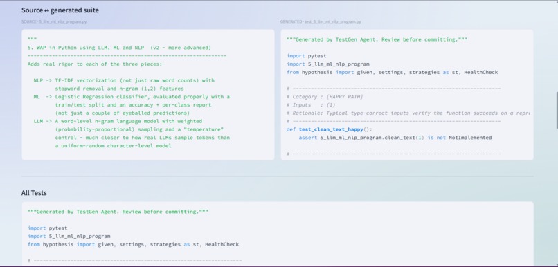 TestGen Agent – screenshot 4