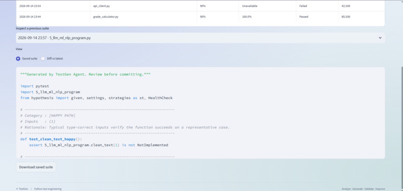 TestGen Agent – screenshot 11