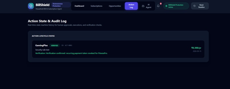 BillShield — Household Bill & Subscription Agent – screenshot 1