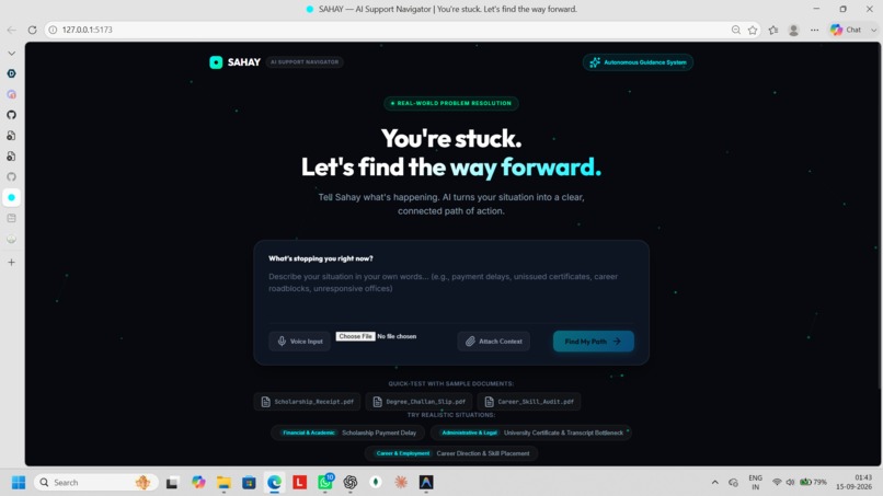 SAHAY - AI Support Navigator – screenshot 1