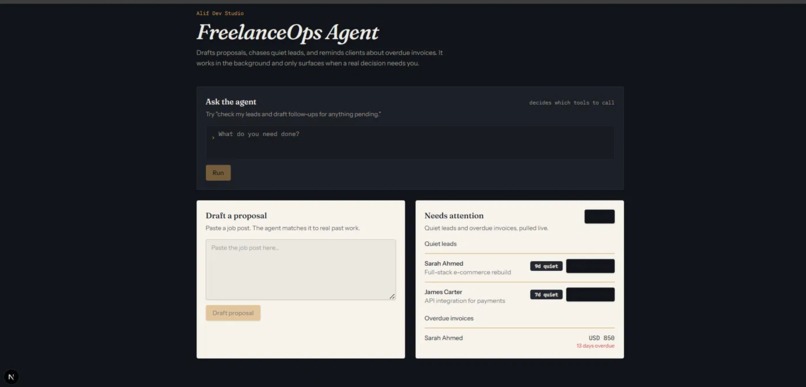  FreelanceOps Agent - Agents for Humans Hackathon – screenshot 2