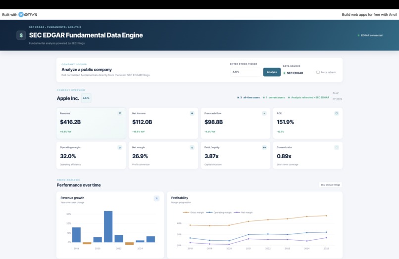 SEC EDGAR Fundamental Data Engine – screenshot 1