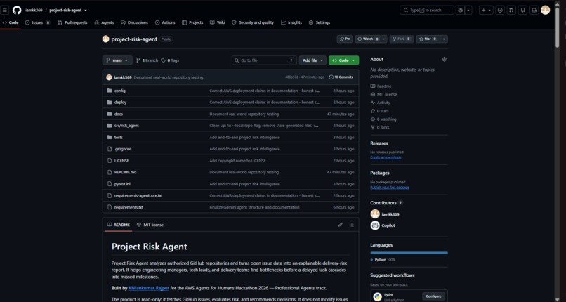 Project Risk Agent – screenshot 1