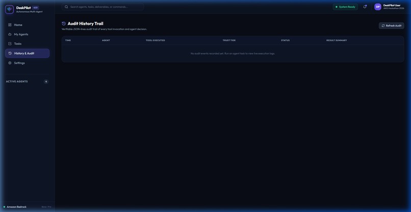 DeskPilot — Autonomous Multi-Agent Desktop  – screenshot 1