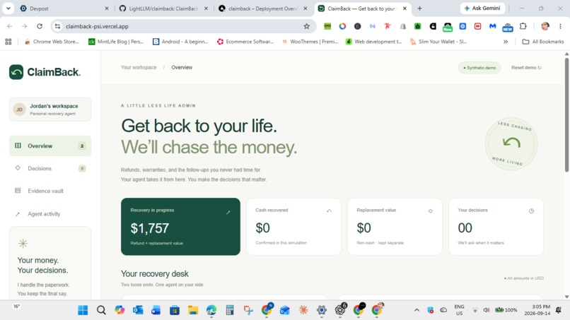 Claimback – screenshot 1