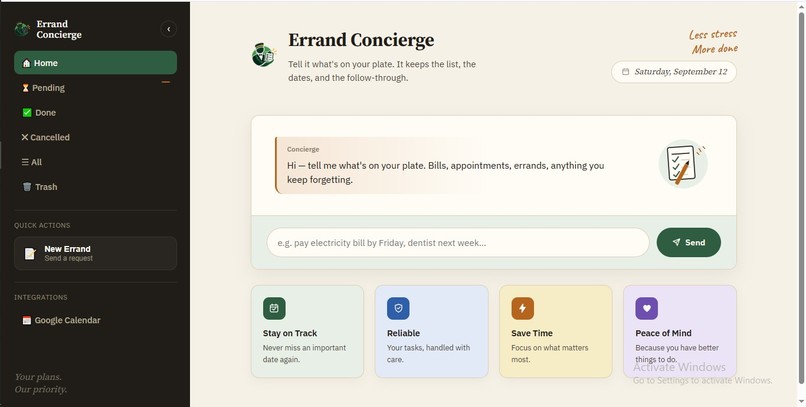 Errand-Concierge Built with Strands Agent – screenshot 3